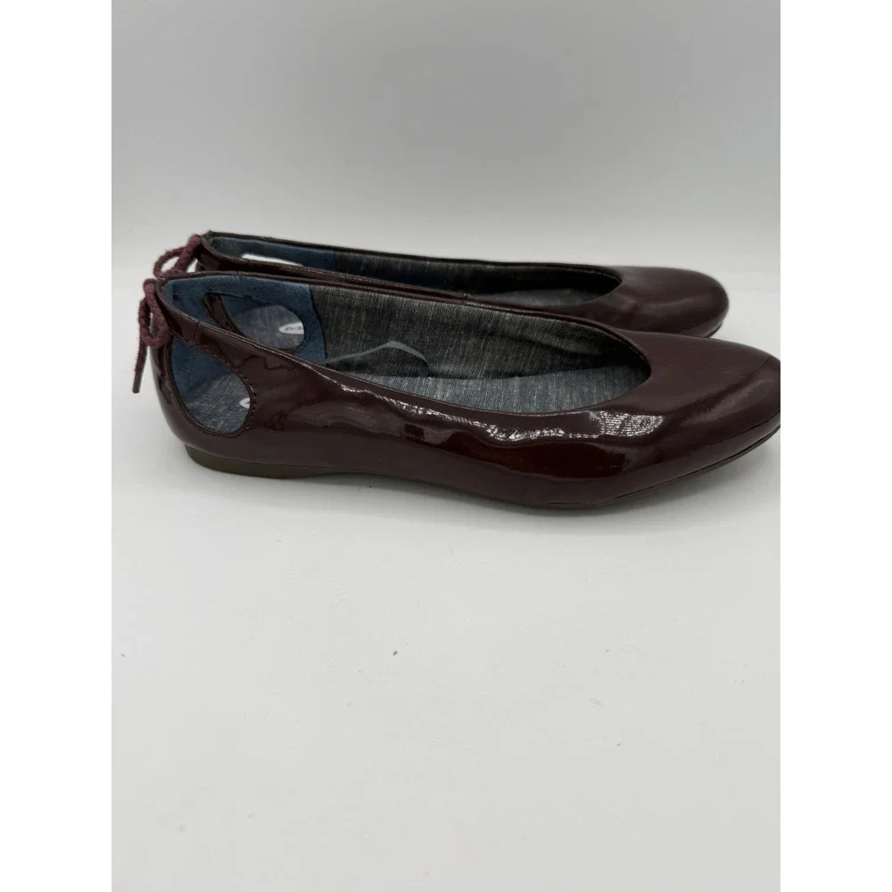 Dr Scholls Women's Really Flat Slip-on Ballet Shoes Glossy Merlot Finish Size 6